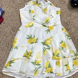 Lemon Print Mini Dress